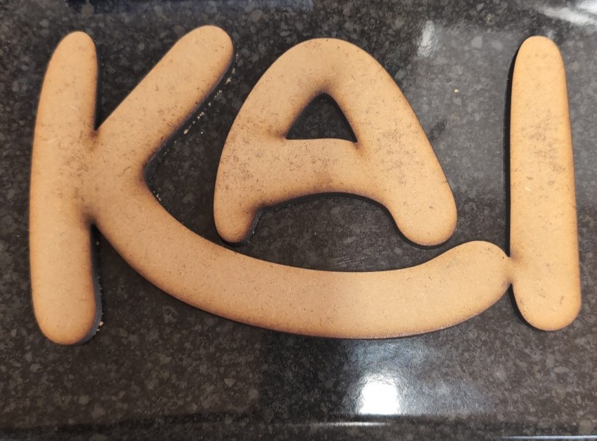 Custom laser-cut name design