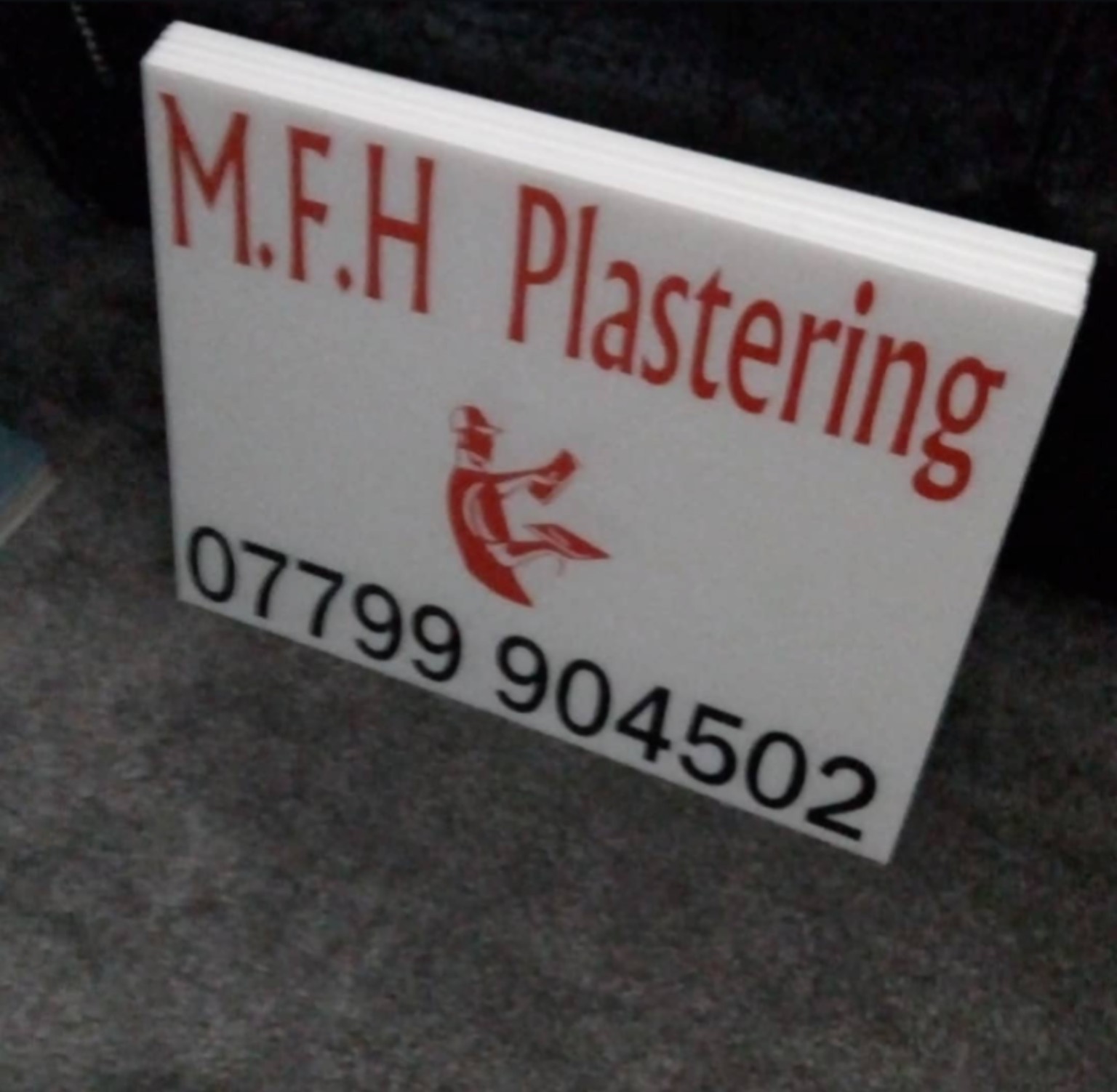 MFH Plastering custom business sign